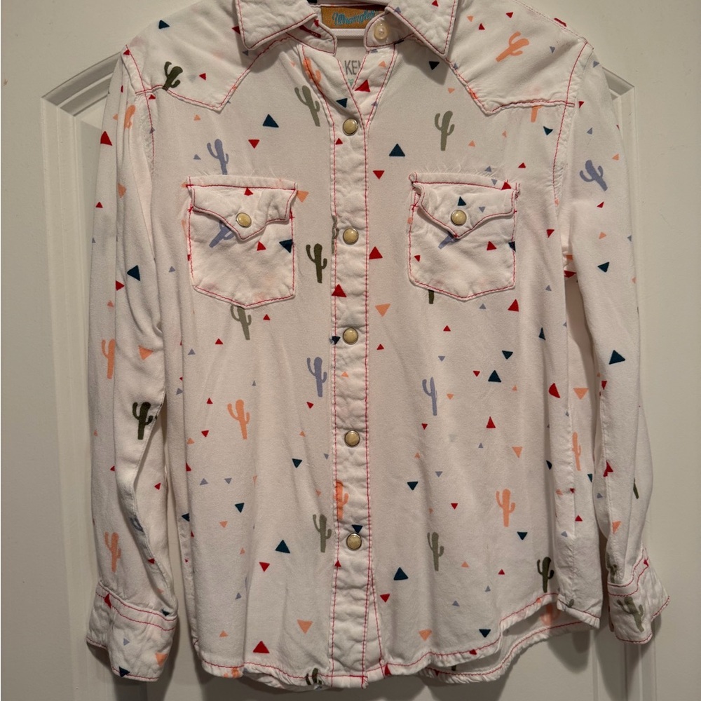 Wrangler Shirt Girls Small Ivory Pearl
Snap Rodeo - Sz S